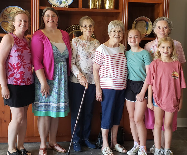 Senior members of St. John Lutheran Church Cat Spring enjoying a meal together.